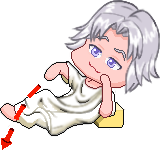 Toga Karl Chibi pointing to social media icons.